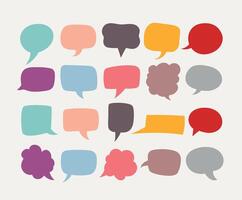 Simple Solid Color Speech Bubbles Collection vector