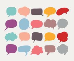 Simple Solid Color Speech Bubbles Collection vector