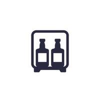 minibar icon, mini fridge with whiskey bottles vector
