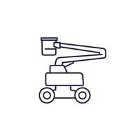 aerial work platform icon, AWP line vector