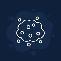 Dust icon with a cloud, line vector