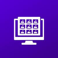 photo gallery in computer icon vector