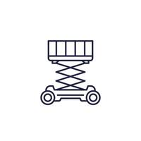 lifting platform line icon on white vector
