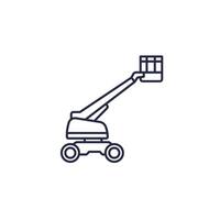 aerial work platform line icon on white vector