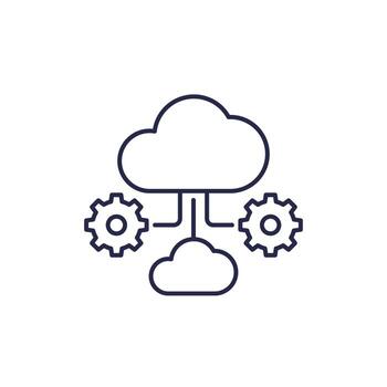 cloud computing architecture line icon, vector