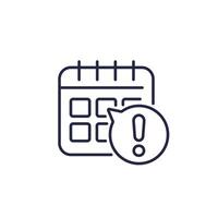 appointment alert line icon with a calendar vector