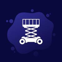 lifting platform icon, elevating work platform EWP vector