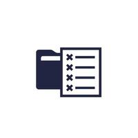 files to delete icon with a folder vector