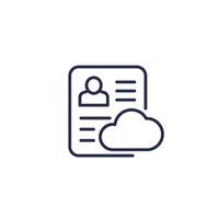 account backup line icon with cloud vector