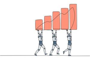 A group of people carrying a bar chart vector