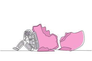 A cartoon of a man sitting on a rock vector