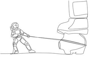A drawing of a man pulling a rope vector