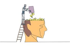 A man is standing on a ladder with a box on top of his head vector