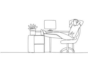 A man is sitting at his desk and doing his work vector