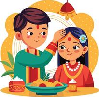 Bhai Dooj Graphics Illustration Art Design vector