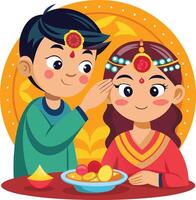 Bhai Dooj Graphics Illustration Art Design vector