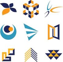 A Collection Spectrum of Abstract Geometric Icons for Contemporary Branding vector