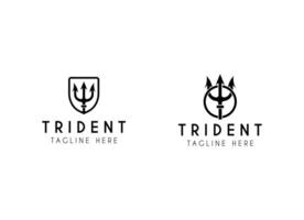 Vintage Trident Poseidon on white background vector