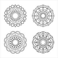 Elegant Floral Mandala Coloring, Design Geometric Patterns and Ornamental Style vector