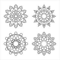 Elegant Floral Mandala Coloring, Design Geometric Patterns and Ornamental Style vector