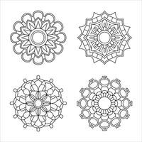 Elegant Floral Mandala Coloring, Design Geometric Patterns and Ornamental Style vector