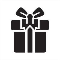 Gift Box Icon Solid Design for User Interface on White Background vector
