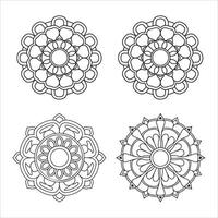 Elegant Floral Mandala Coloring, Design Geometric Patterns and Ornamental Style vector