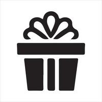 Gift Box Icon Solid Design for User Interface on White Background vector