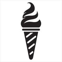 Simple Milkshake Ice Cream Icon Design for Web on White Background vector