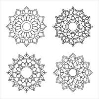 Elegant Floral Mandala Coloring, Design Geometric Patterns and Ornamental Style vector