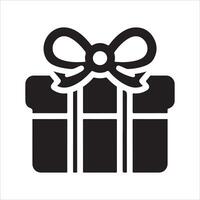 Gift Box Icon Solid Design for User Interface on White Background vector