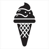 Simple Milkshake Ice Cream Icon Design for Web on White Background vector