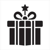 Gift Box Icon Solid Design for User Interface on White Background vector