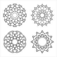 Elegant Floral Mandala Coloring, Design Geometric Patterns and Ornamental Style vector