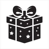 Gift Box Icon Solid Design for User Interface on White Background vector