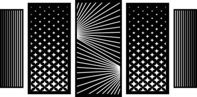 Laser and cnc cutting panels template. Decorative die cut pattern vector