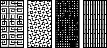 Laser and cnc cutting panels template. Decorative die cut pattern vector