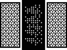 Laser and cnc cutting panels template. Decorative die cut pattern vector