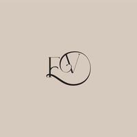 dinamyc curvy initial concept FV elegant and luxury style monogram wedding logo letter vector
