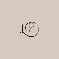 dinamyc curvy initial concept monogram wedding logo letter elegant and luxury style IP vector