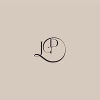 dinamyc curvy initial concept monogram wedding logo letter elegant and luxury style JP vector