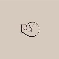 dinamyc curvy initial concept EY elegant and luxury style monogram wedding logo letter vector