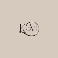 dinamyc curvy initial concept monogram wedding logo letter elegant and luxury style KM vector