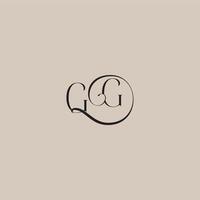 dinamyc curvy initial concept monogram wedding logo letter elegant and luxury style GG vector
