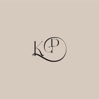 dinamyc curvy initial concept monogram wedding logo letter elegant and luxury style KP vector
