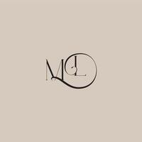 monogram wedding logo elegant and luxury style ML dinamyc curvy initial concept letter vector