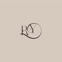 monogram wedding logo elegant and luxury style RY dinamyc curvy initial concept letter vector