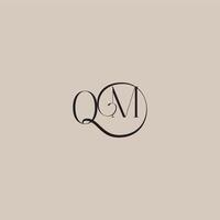monogram wedding logo elegant and luxury style OM dinamyc curvy initial concept letter vector