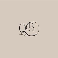monogram wedding logo elegant and luxury style QB dinamyc curvy initial concept letter vector