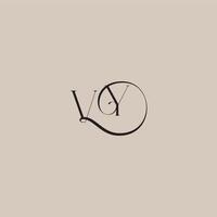 elegant and luxury style VY monogram wedding logo letter dinamyc curvy initial concept vector